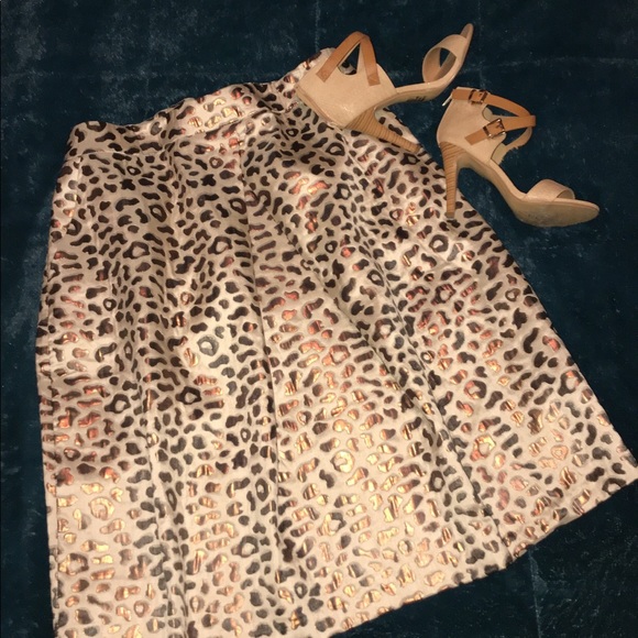 NWT Eloquii Metallic Leopard Pleated Skirt Sz 22 - Picture 3 of 8